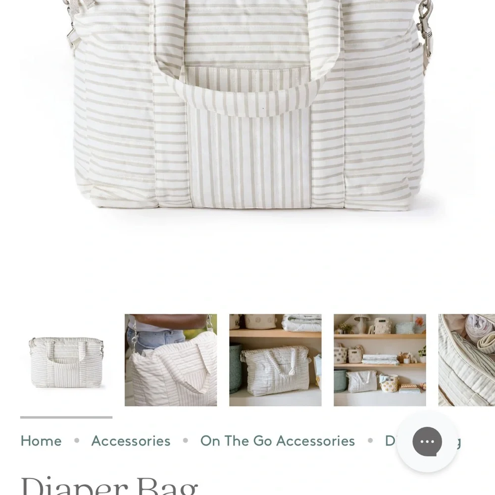Pehr Blush Striped Diaper Bag